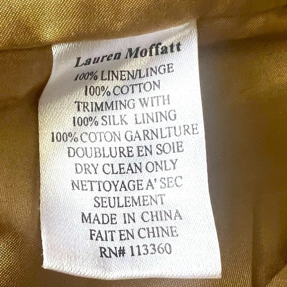 ANTHROPOLOGIE Lauren Moffatt Linen Skirt with Studded Pockets & Silk Lining - Picture 10 of 10